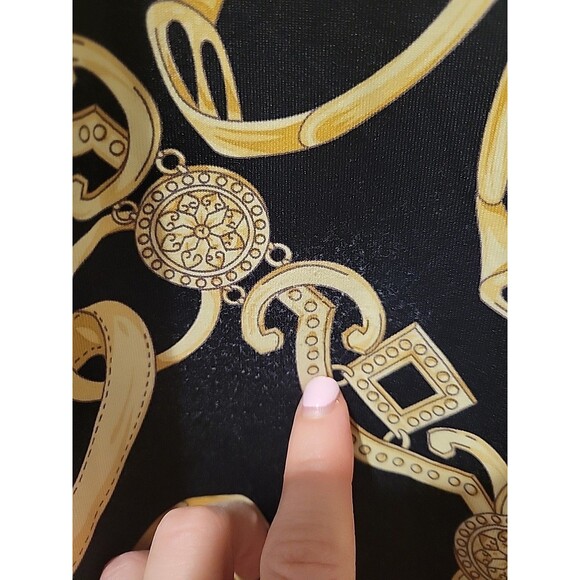 J. McLaughlin Dress Black/Gold Chain Equestrian Print Catalina Sleeveless XL - Picture 9 of 9